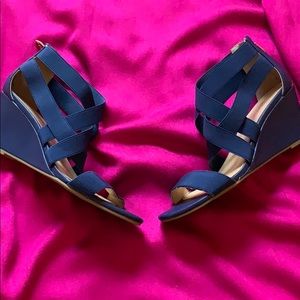 Blue crisscross heels
